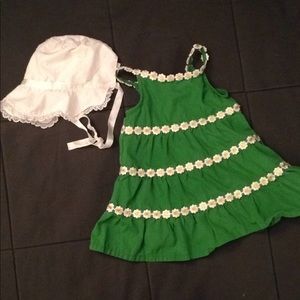 3-6 month girls sundress and sunbonnet